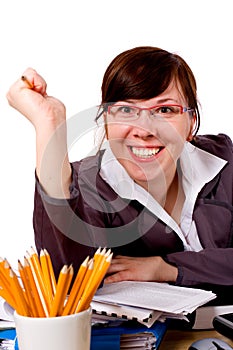 Angry, stressed office worker, isolated