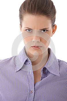 Angry strict woman portrait photo