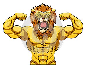 Angry strong lion mascot