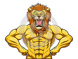 Angry strong lion mascot