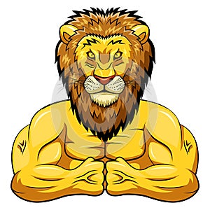 Angry strong lion mascot