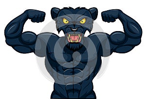 Angry strong panther mascot