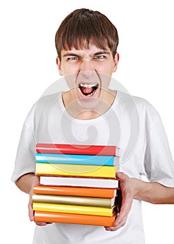 Angry Student with a Books
