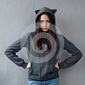 Angry teenage girl suspected something wrong photo