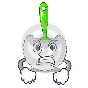 Angry toilet brush isolated in a cartoon