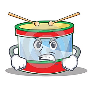 Angry toy drum character cartoon