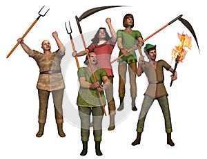 Angry villagers with pitchforks