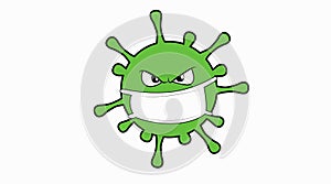 Angry Virus with a Mask