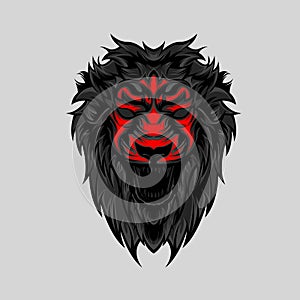 Angry Wild Lion Head Geometric Vector