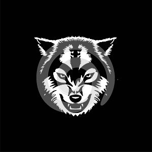Angry wolf head , illustration vector