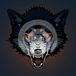 Angry wolf illustration