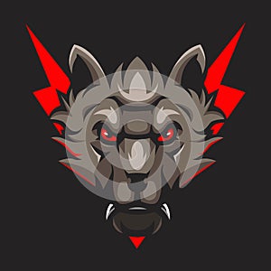 Angry Wolf Mascot Logo