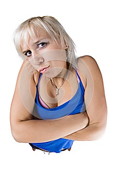 Angry woman with arms crossed
