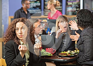 Angry Woman with Coworkers