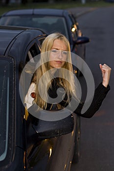 Angry woman driver photo