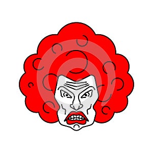 Angry woman face icon. grumpy wife portrait. terrible irate female head