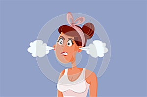 Angry Woman Feeling Outraged Vector Cartoon