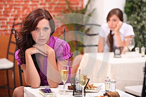 Angry woman at the restaurant