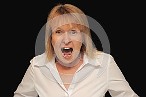 Angry woman shouting