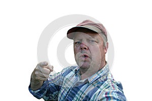 Angry workman photo