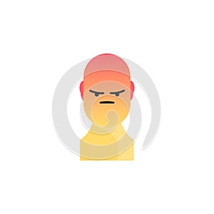 Angry yellow smiley. Like social icon. Button for expressing social emoji. Flat illustration EPS 10