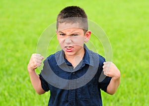 Angry young boy