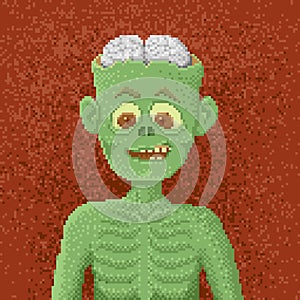 Angry Zombie - Pixel Art Illustration