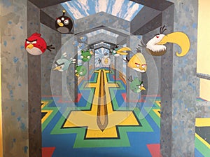 Angrybird art paint wall