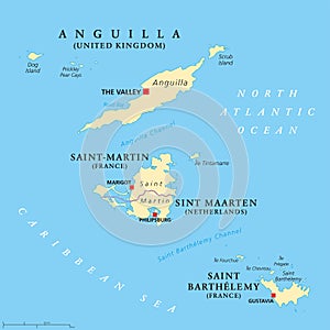 Anguilla, Saint-Martin, Sint Maarten and Saint Barthelemy map