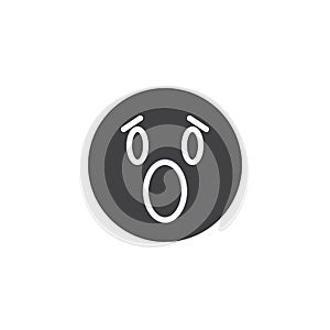 Anguished emoji face vector icon photo