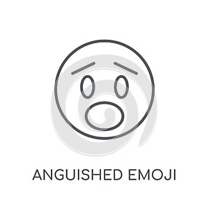 Anguished emoji linear icon. Modern outline Anguished emoji logo