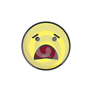 Anguished face emoticon filled outline icon photo