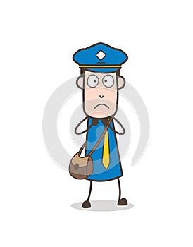 Anguished Postman Face Expression Vector