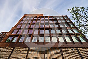 Angular architecture of modern glass building..