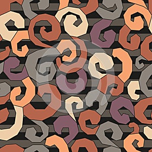 Angular curls seamless pattern