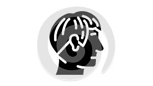 angular fringe hairstyle male glyph icon animation