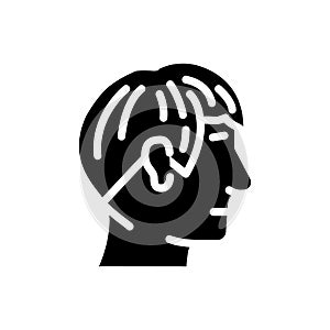 angular fringe hairstyle male glyph icon vector illustration