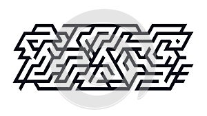 Angular Maze Labyrinth Pattern Vector, vector design Generative AI