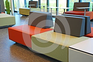 Modern Seating Area at an Office Building Lobby