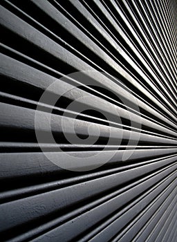 Angular view of metal garage photo