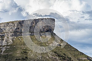 Angulo valley mountains under the clouds in Burgos photo