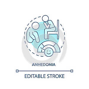 Anhedonia soft blue concept icon