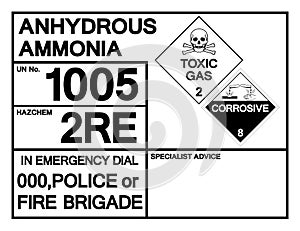 Anhydrous Ammonia Symbol Sign, Vector Illustration, Isolate On White Background, Label .EPS10