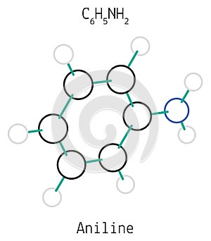 Aniline C6H7N molecule
