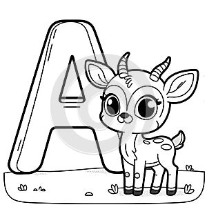 Animal Alphabet A Coloring Page