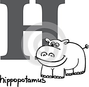 Animal alphabet H (hippo)