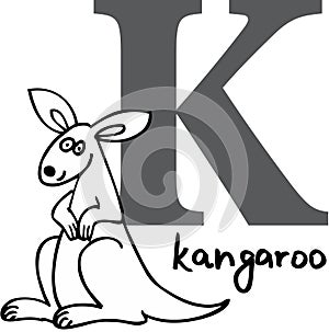 Animal alphabet K (kangaroo)