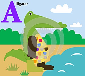 Animal alphabet for the kids: a for the Alligator