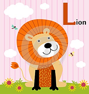 Animal alphabet for the kids: L for the Lion