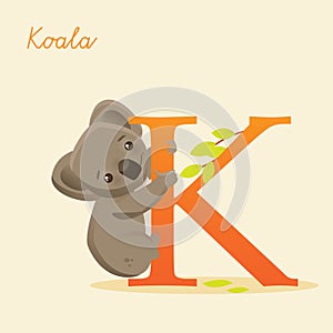 Animal alphabet with koala